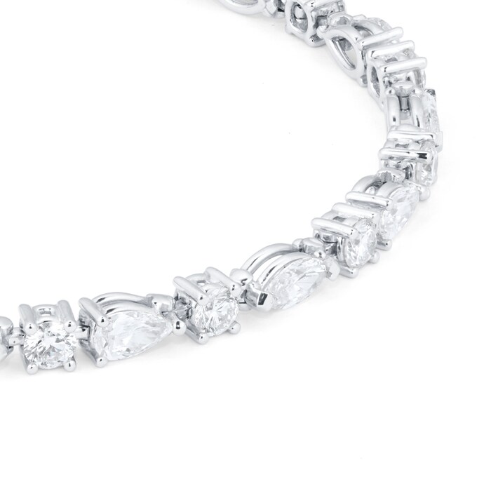 Mappin & Webb 18ct White Gold 5.69cttw Mixed Cut Diamond Line Bracelet