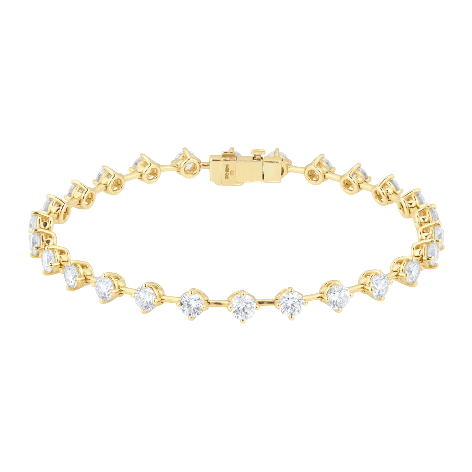 18ct Yellow Gold 5.05cttw Diamond Bar Set Bracelet