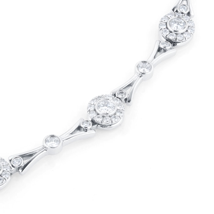 Mappin & Webb 18ct White Gold 3.47cttw Brilliant Cut Halo Diamond Bracelet