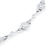 Mappin & Webb 18ct White Gold 3.47cttw Brilliant Cut Halo Diamond Bracelet
