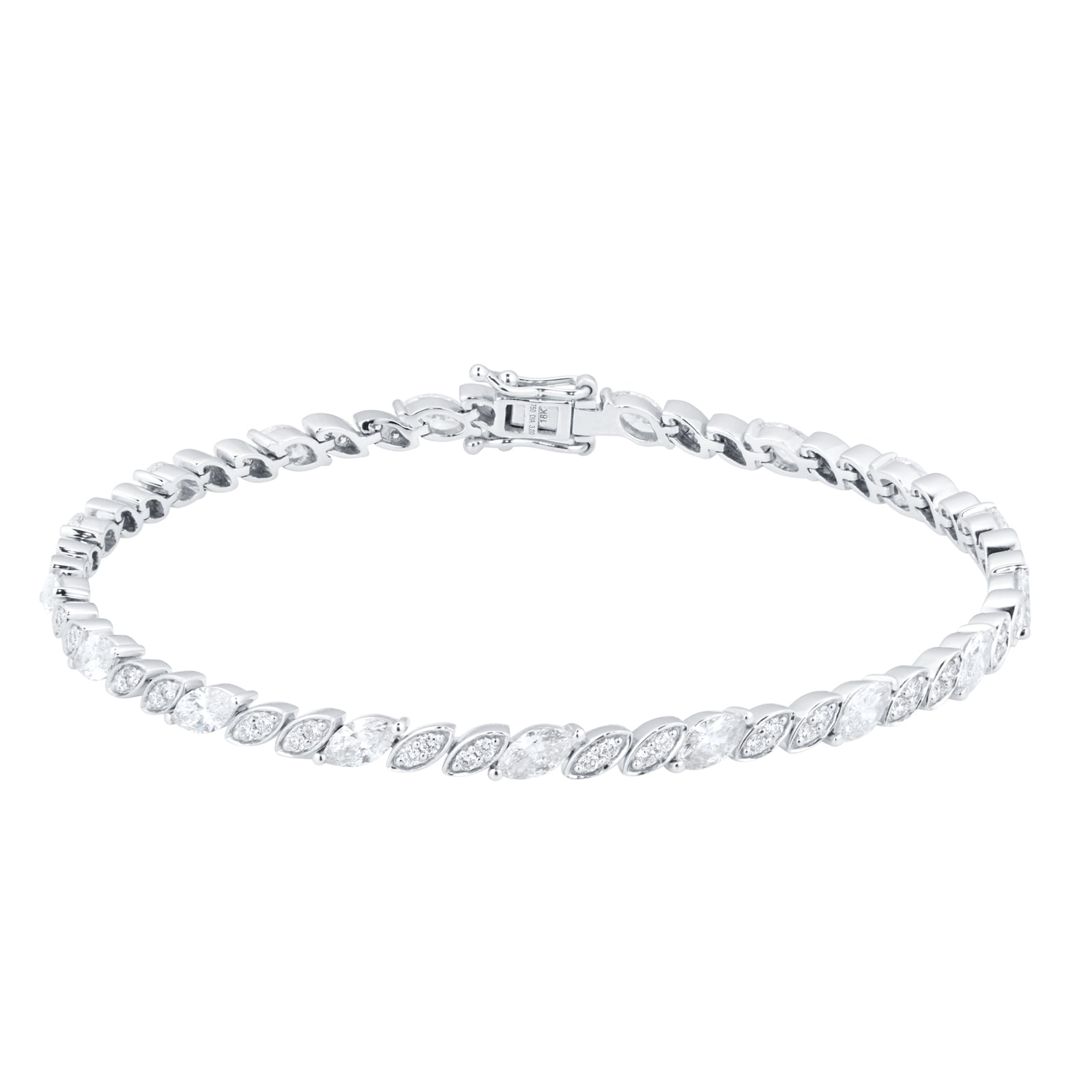 Vinea 18ct White Gold 3cttw Diamond Set Line Bracelet image