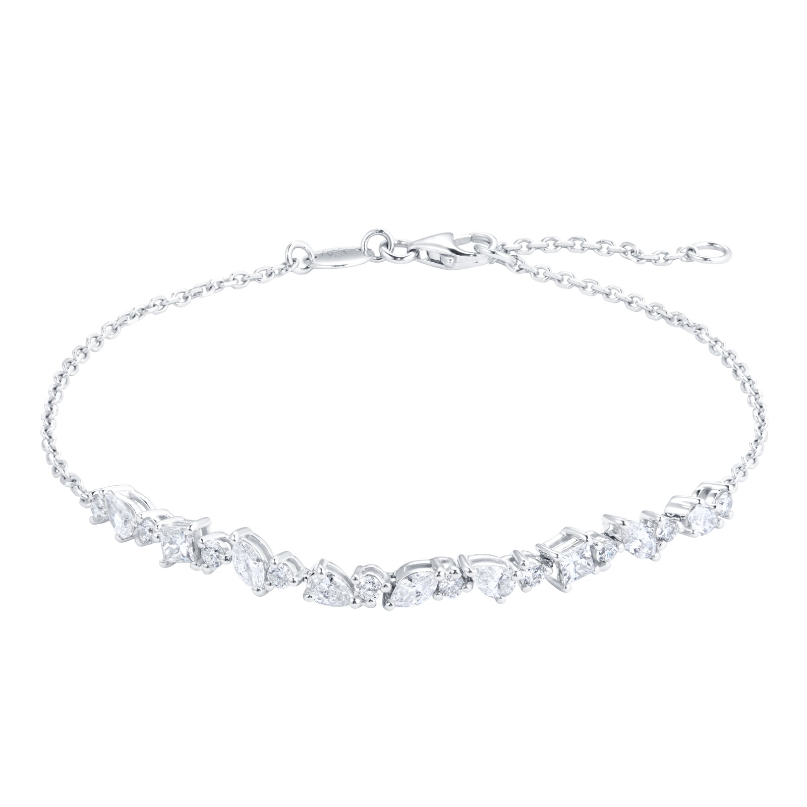 Riveret 18ct White Gold 1.00cttw Mixed Cut Diamond Bracelet image