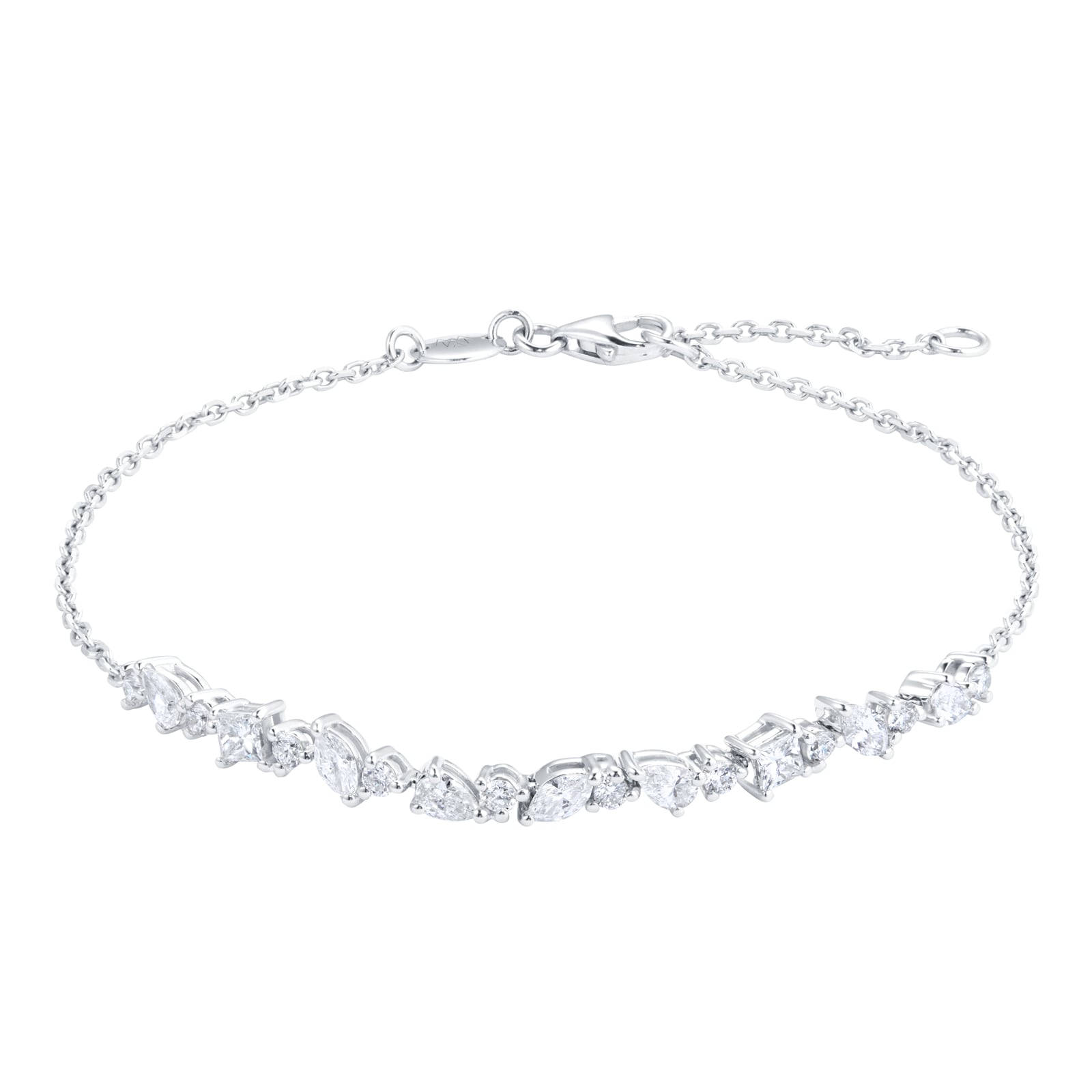 Mappin & Webb Riveret 18ct White Gold 1.00cttw Mixed Cut Diamond Bracelet