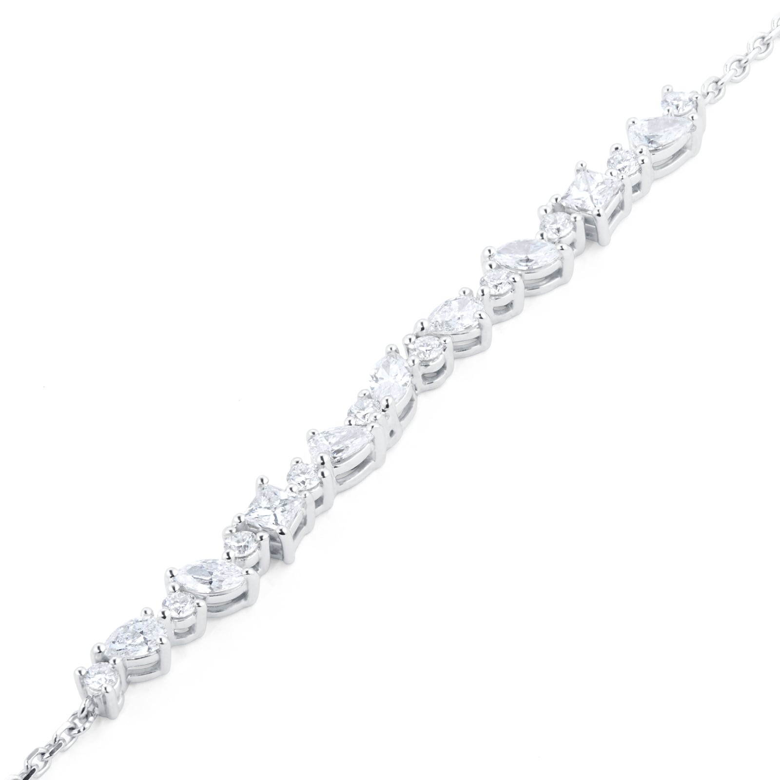 Mappin & Webb Riveret 18ct White Gold 1.00cttw Mixed Cut Diamond Bracelet Mappin & Webb Riveret 18ct White Gold 1.00cttw Mixed Cut Diamond Bracelet