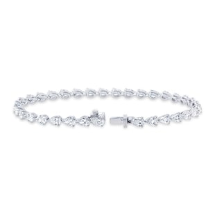 Mappin & Webb 18ct White Gold 6.5cttw Pear Cut Full Diamond Line Bracelet