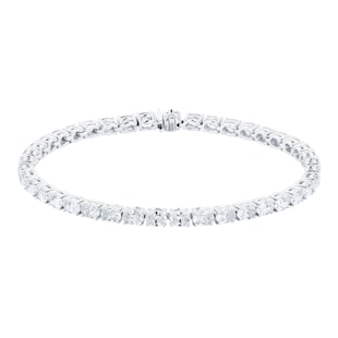 Mappin & Webb 18ct White Gold 6cttw Oval Cut Diamond Full Line Bracelet