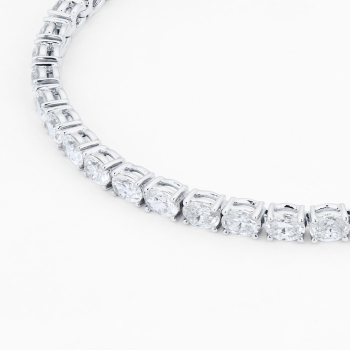 Mappin & Webb 18ct White Gold 6cttw Oval Cut Diamond Full Line Bracelet