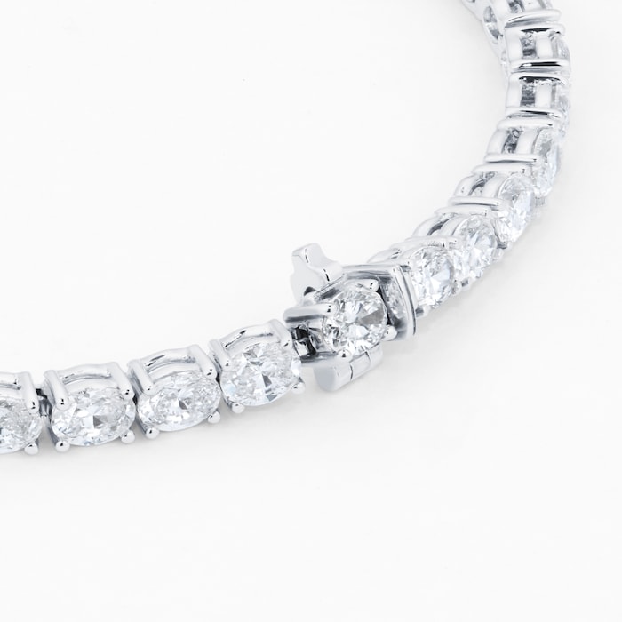 Mappin & Webb 18ct White Gold 6cttw Oval Cut Diamond Full Line Bracelet