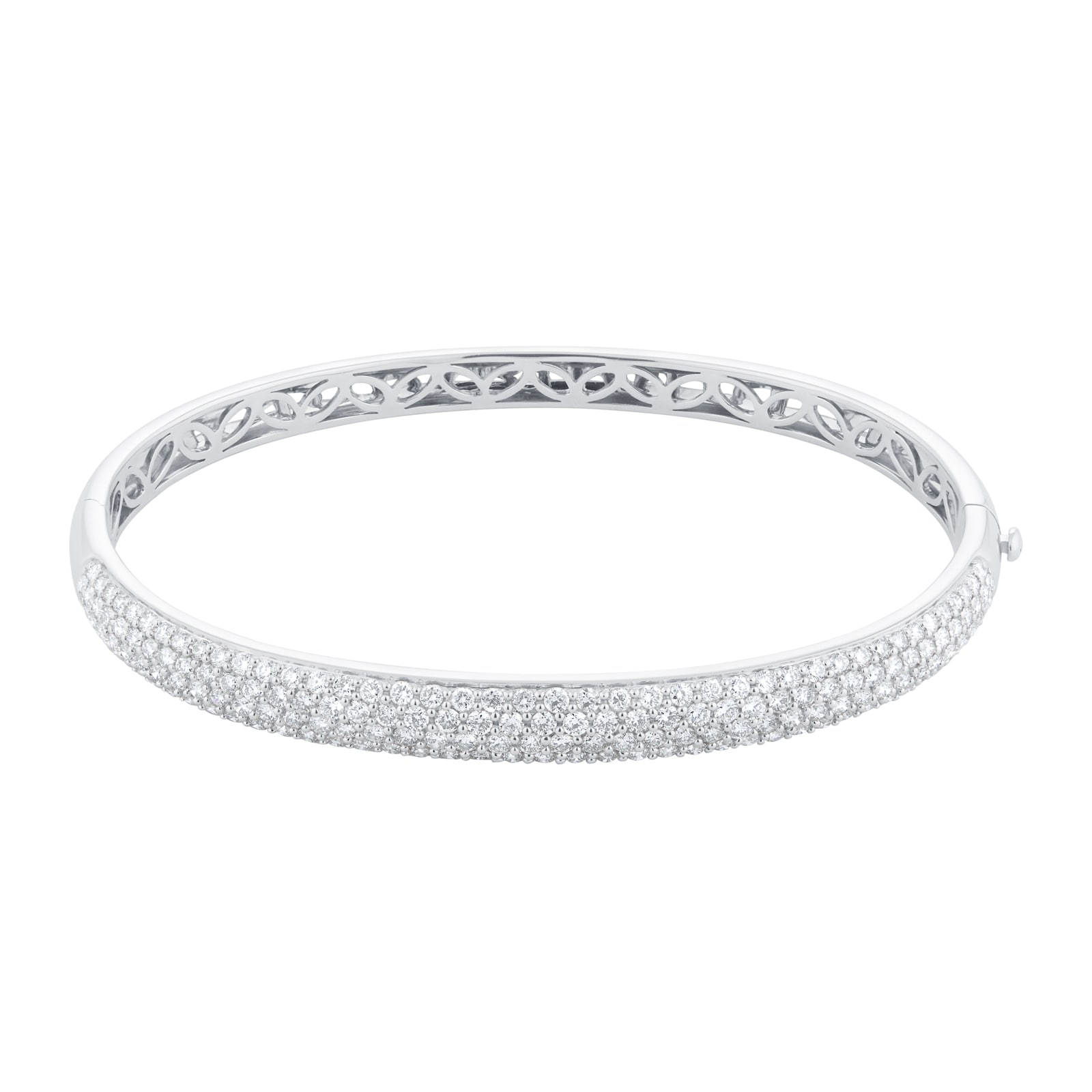 18ct White Gold 2.5cttw Diamond Pave Bangle