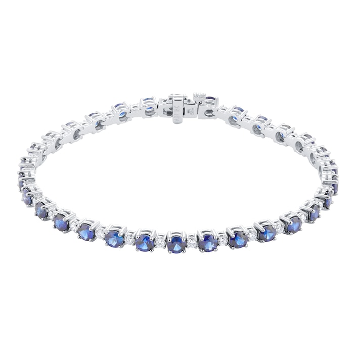 Mappin & Webb 18ct White Gold Sapphire & 1.10cttw Diamond Bracelet
