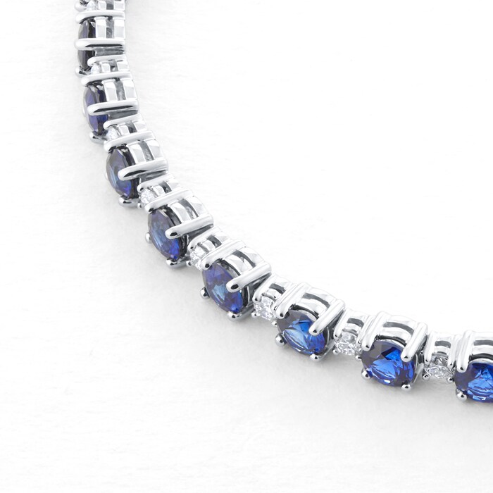 Mappin & Webb 18ct White Gold Sapphire & 1.10cttw Diamond Bracelet