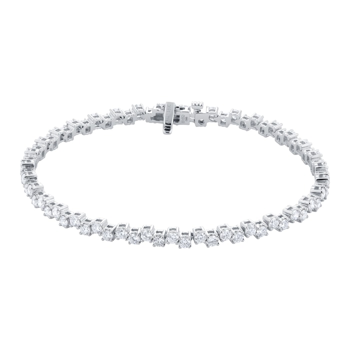 Mappin & Webb 18ct White Gold 4.20cttw Diamond Zig Zag Line Bracelet