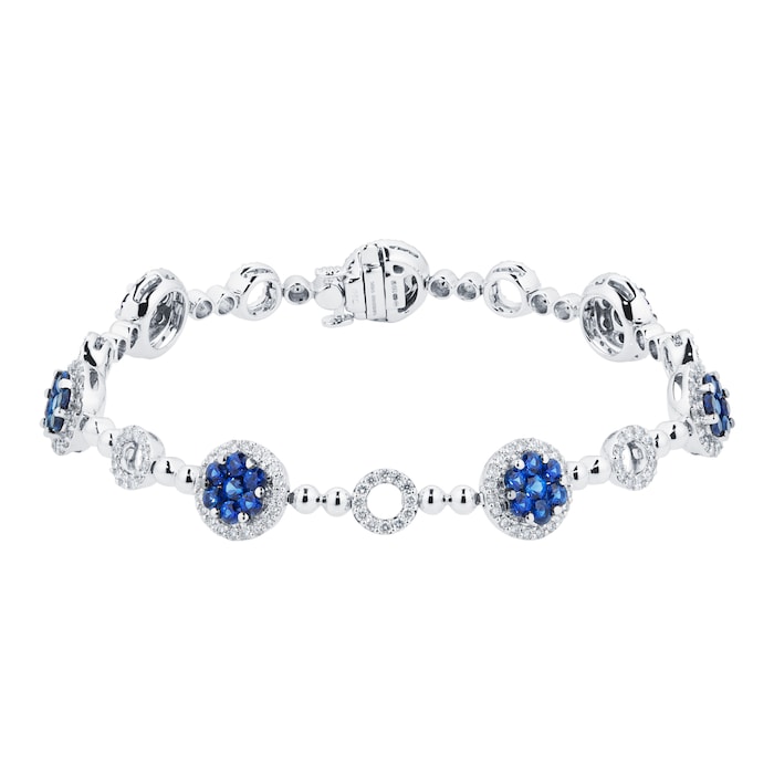 Mappin & Webb 18ct White Gold 1.75cttw Diamond & 3.65cttw Sapphire Bracelet