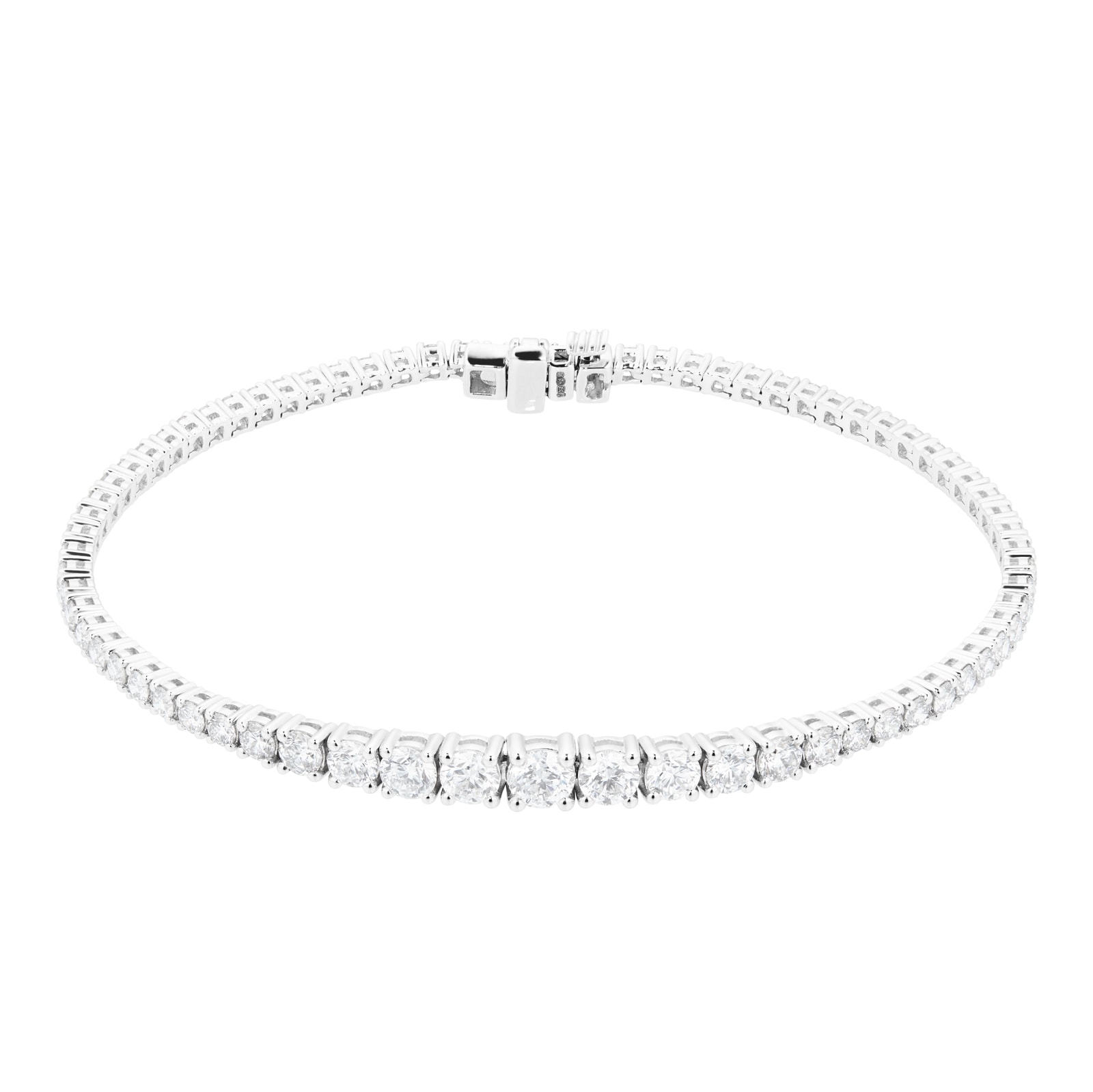 Goldsmiths 18ct White Gold 4cttw Graduated Diamond Line Bracelet