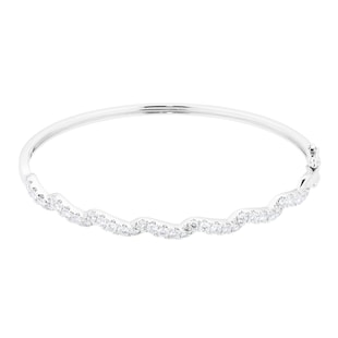 Goldsmiths 18ct White Gold 1.50cttw Diamond Twist Bangle