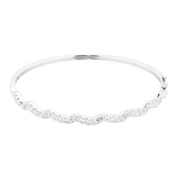 12111053 - 18ct White Gold 1.50cttw Diamond Twist Bangle