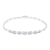 Goldsmiths 9ct White Gold 0.50ct Diamond Cluster Bracelet