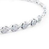 Goldsmiths 9ct White Gold 0.50ct Diamond Cluster Bracelet