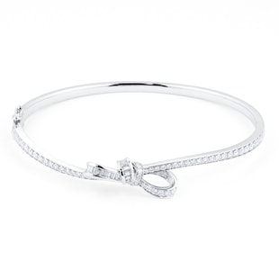 Mappin & Webb Limited Edition Renee 18ct White Gold 1.50cttw Ribbon Bangle