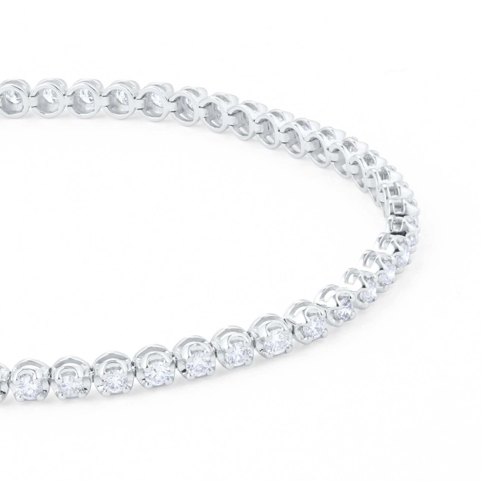 Goldsmiths 18ct White Gold 2.00cttw Diamond Line Bracelet