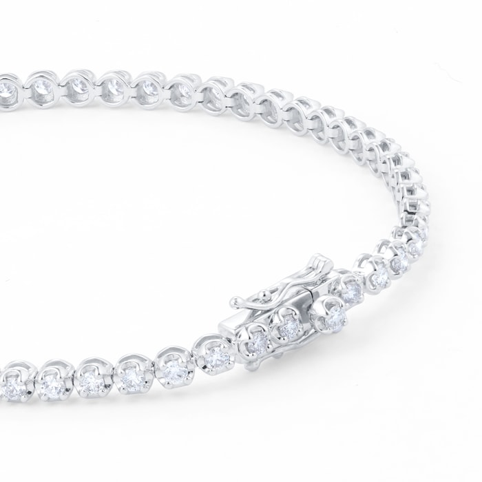 Goldsmiths 18ct White Gold 2.00ct Diamond Line Bracelet