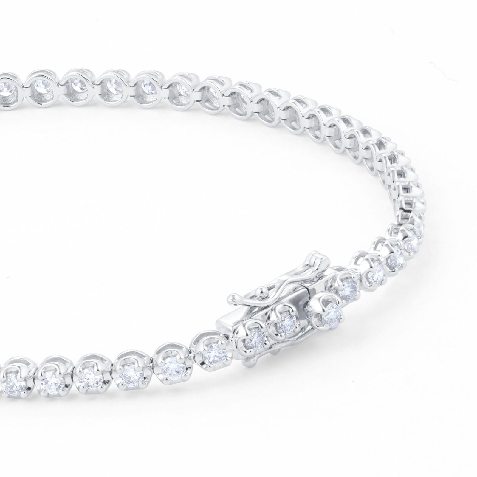Goldsmiths 18ct White Gold 2.00cttw Diamond Line Bracelet