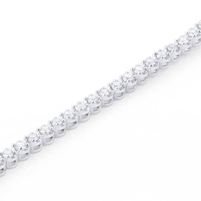 Goldsmiths 18ct White Gold 2.00ct Diamond Line Bracelet