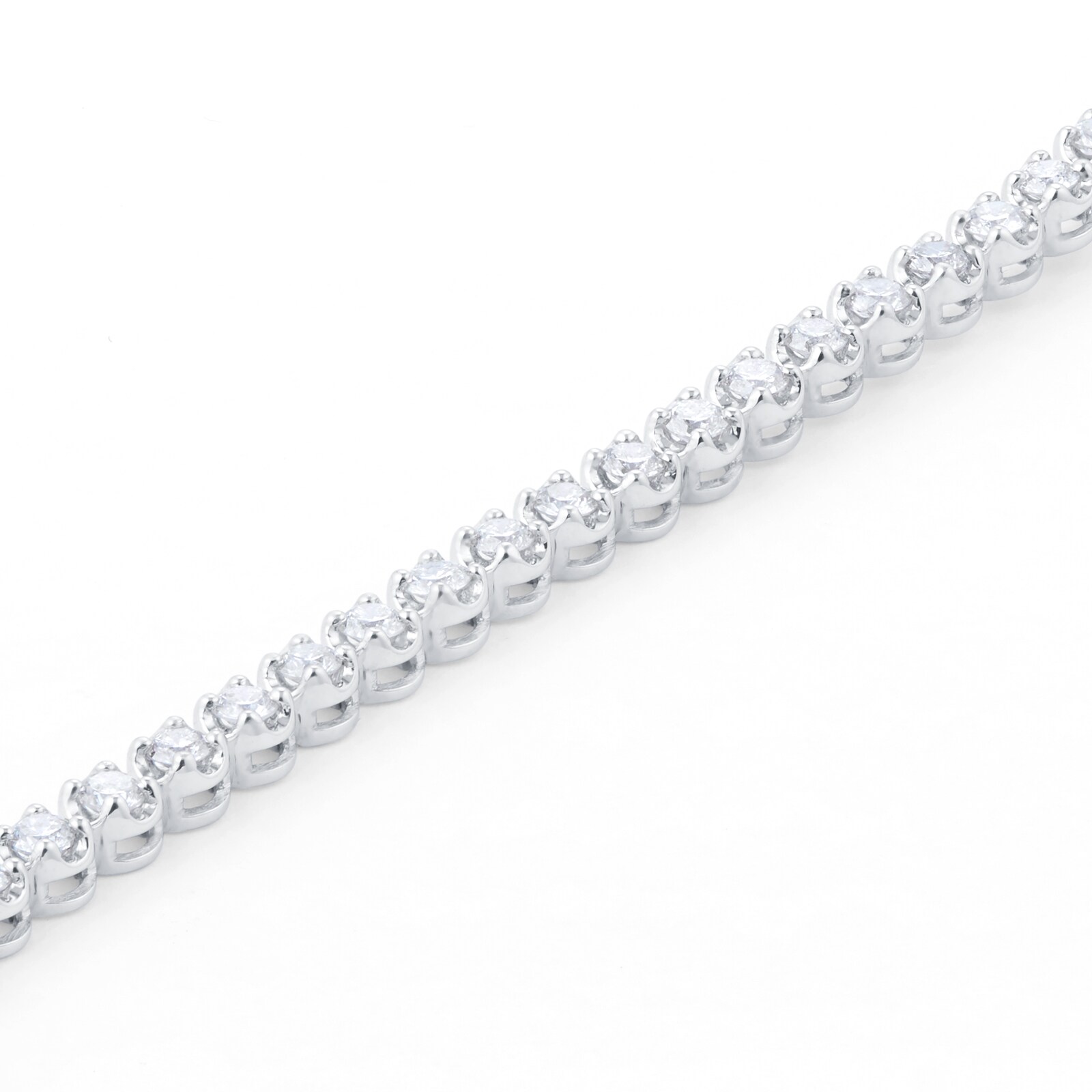 Goldsmiths 18ct White Gold 2.00cttw Diamond Line Bracelet