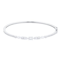 12111072 - 18ct White Gold 1.30cttw Diamond Mixed Cut Bangle