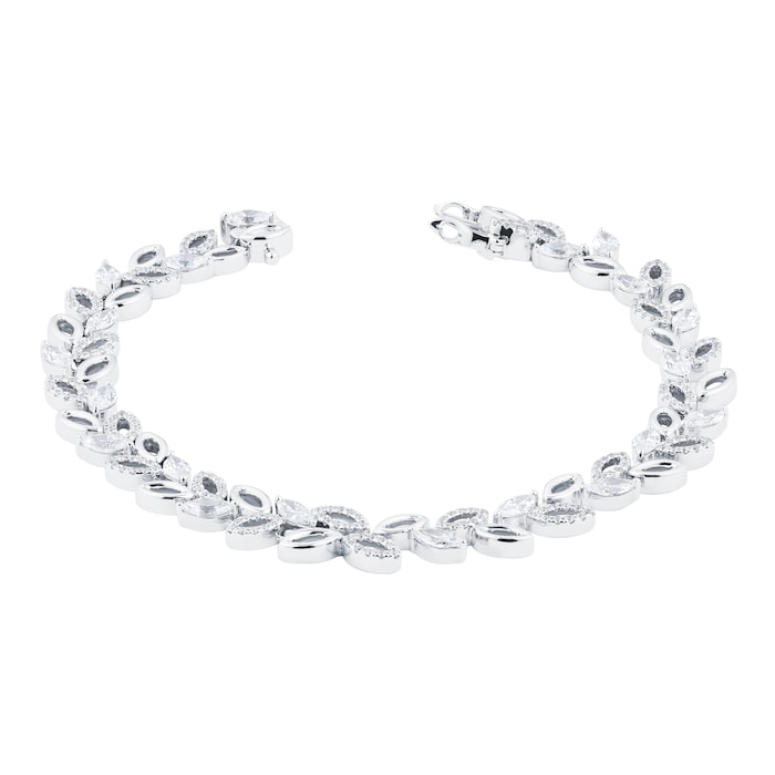 Mappin & Webb Vinea 18ct White Gold 3.00cttw Leaf Marquise Cut Bracelet