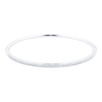 Goldsmiths 18ct White Gold 1.00cttw Diamond Double Row Bangle Goldsmiths 18ct White Gold 1.00cttw Diamond Double Row Bangle
