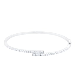 12111075 - 18ct White Gold 1.00cttw Diamond Split Bangle