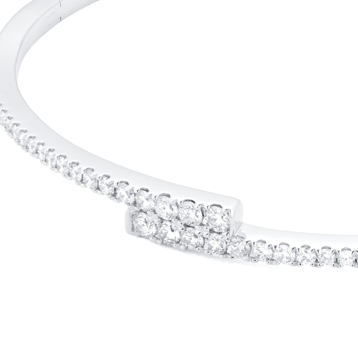 Goldsmiths 18ct White Gold 1.00cttw Diamond Split Bangle