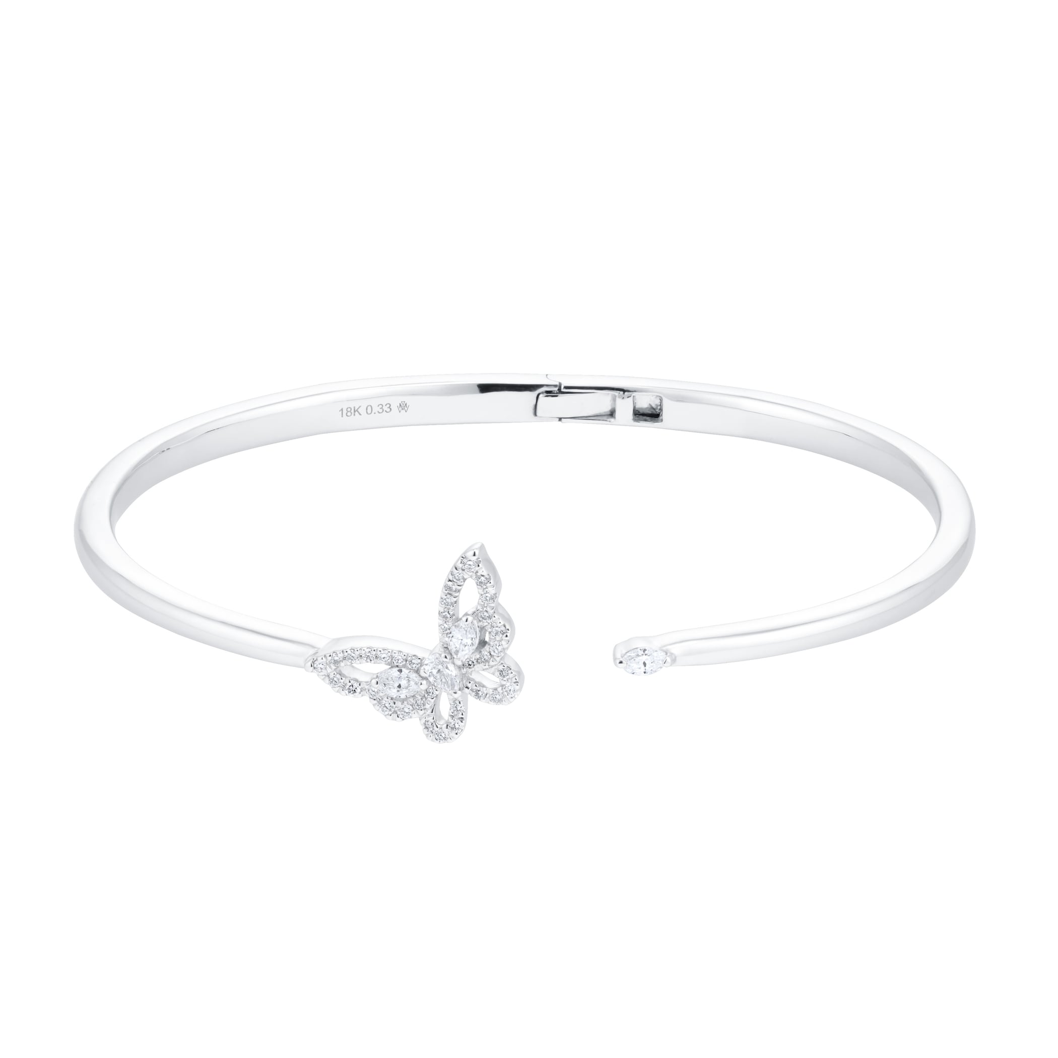 Mappin & Webb Limited Edition Riveret 18ct White Gold 0.33cttw Diamond Butterfly Bangle Mappin & Webb Limited Edition Riveret 18ct White Gold 0.33cttw Diamond Butterfly Bangle