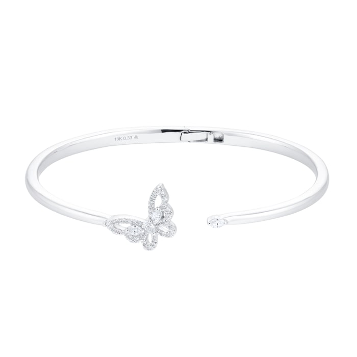 Mappin & Webb Limited Edition Riveret 18ct White Gold 0.33cttw Diamond Butterfly Bangle