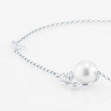 Mappin & Webb 18ct White Gold 7-7.5mm Akoya Pearl & 0.10cttw Diamond Bracelet