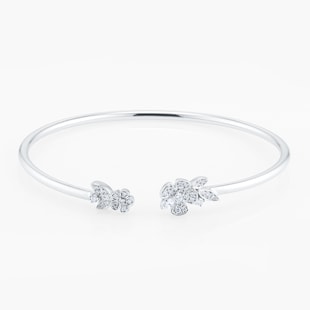 Mappin & Webb Vinea 18ct White Gold 0.30cttw Diamond Floral Bangle
