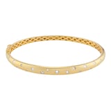 Goldsmiths 9ct Yellow Gold 0.50cttw Diamond Flush Scatter Bangle