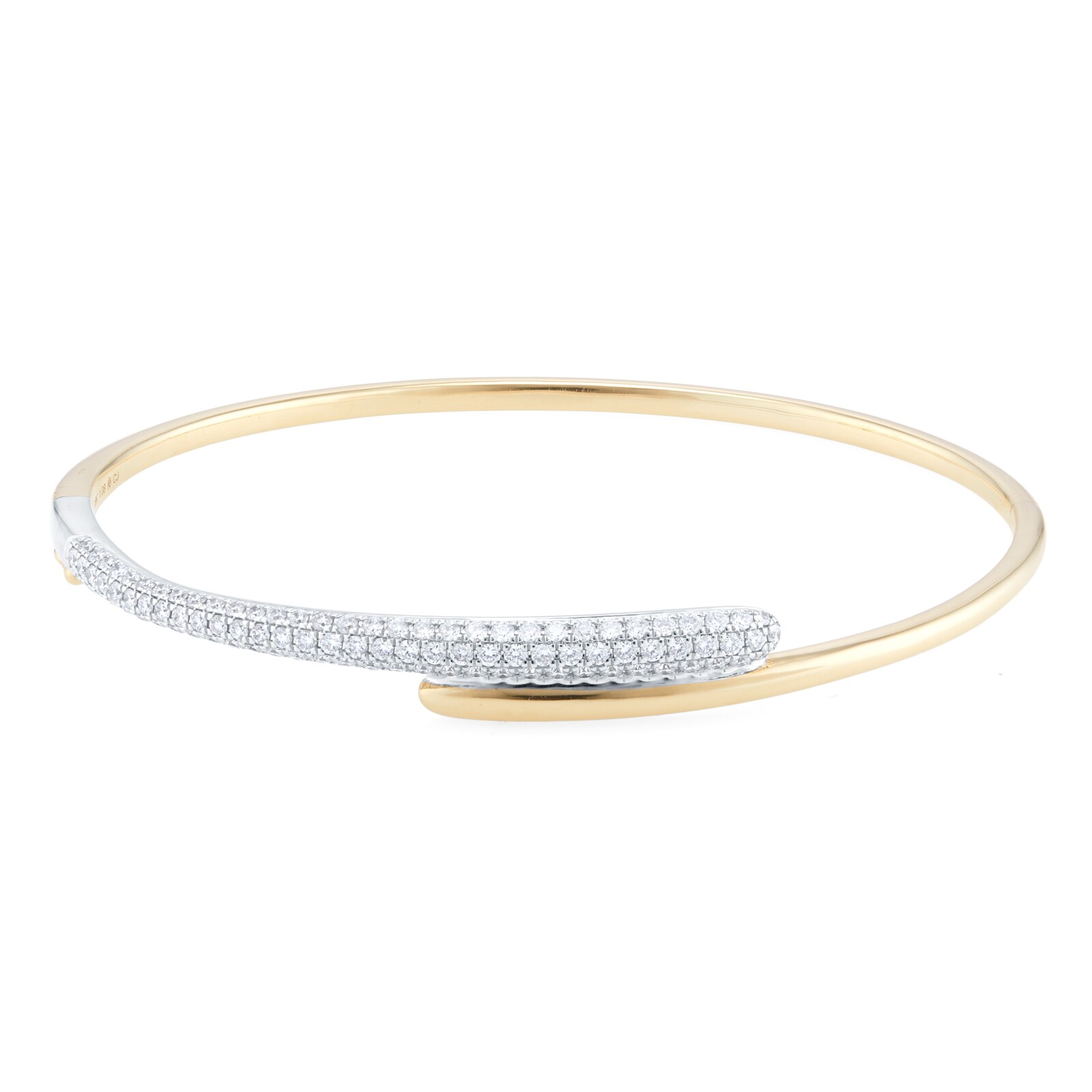 Libretto 18ct Yellow Gold 1.08cttw Diamond Pave Bangles