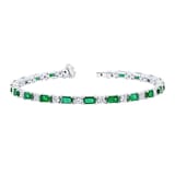 Mappin & Webb 18ct White Gold Emerald & 1.78cttw Diamond Bracelet