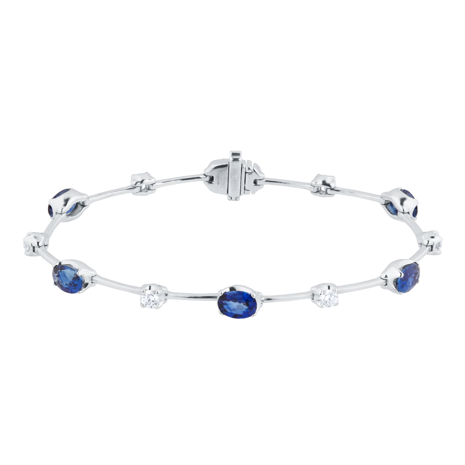 Mappin & Webb 18ct White Gold Sapphire & 1.14cttw Diamond Bracelet