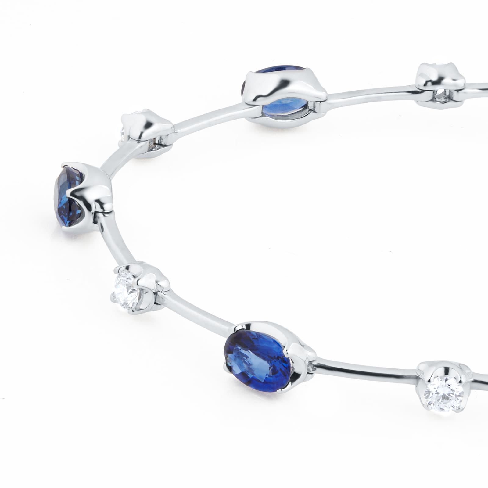 Mappin & Webb 18ct White Gold Sapphire & 1.14cttw Diamond Bracelet