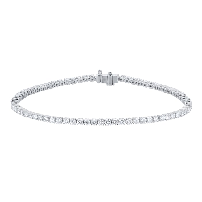 Goldsmiths 18ct White Gold 2.90ttw Brilliant Cut Diamond Line Bracelet