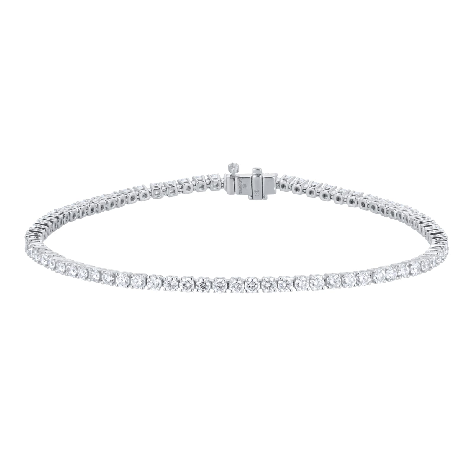 Goldsmiths 18ct White Gold 2.90ttw Brilliant Cut Diamond Line Bracelet