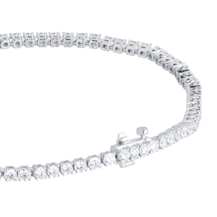 Goldsmiths 18ct White Gold 2.90ttw Brilliant Cut Diamond Line Bracelet
