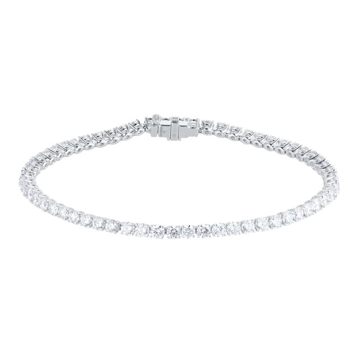 Goldsmiths 18ct White Gold 4.87ttw Brilliant Cut Diamond Line Bracelet