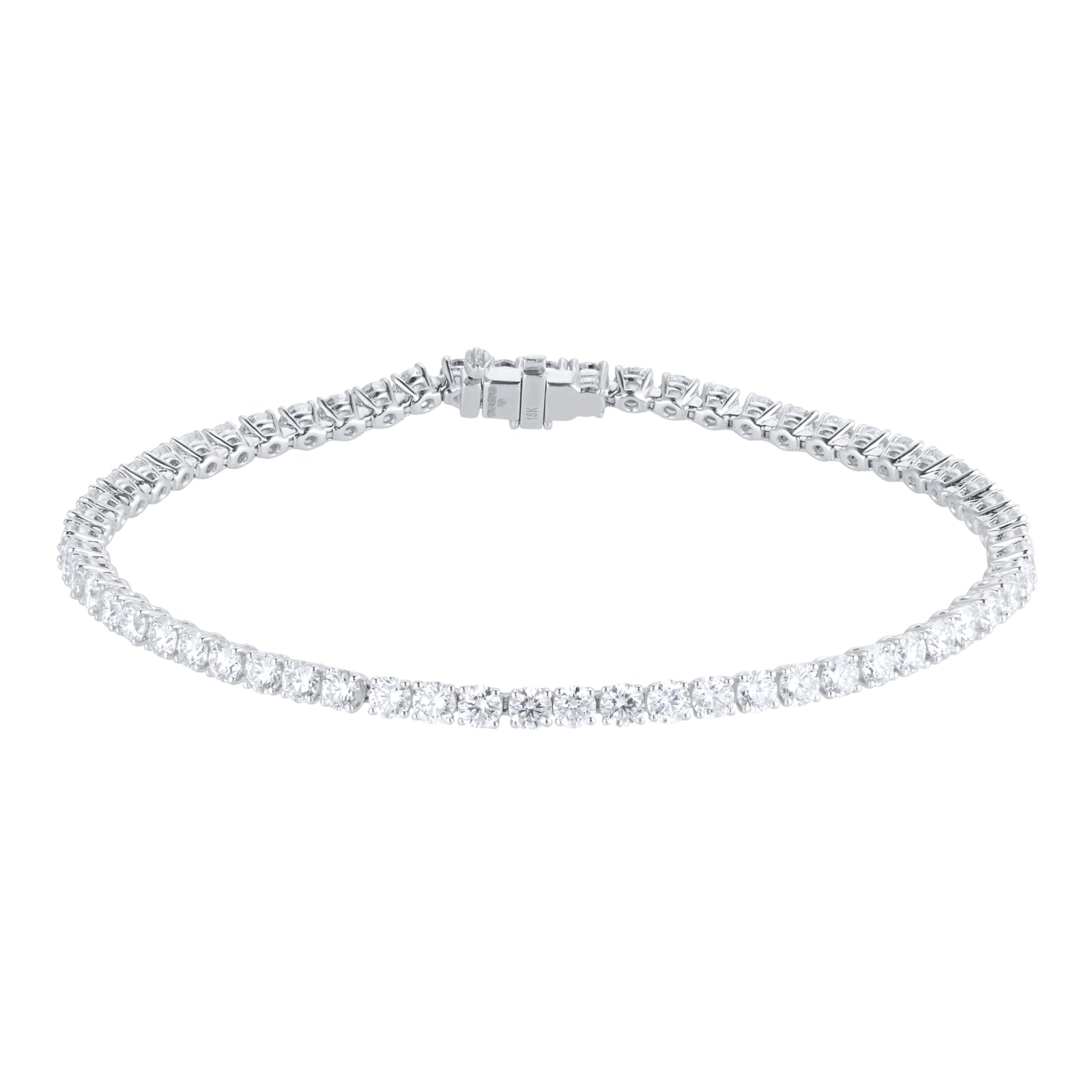 Goldsmiths 18ct White Gold 4.87ttw Brilliant Cut Diamond Line Bracelet