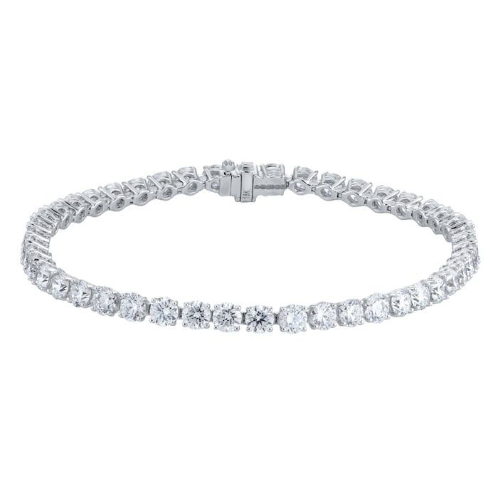 Goldsmiths 18ct White Gold 10.00cttw Brilliant Cut Diamond Line Bracelet