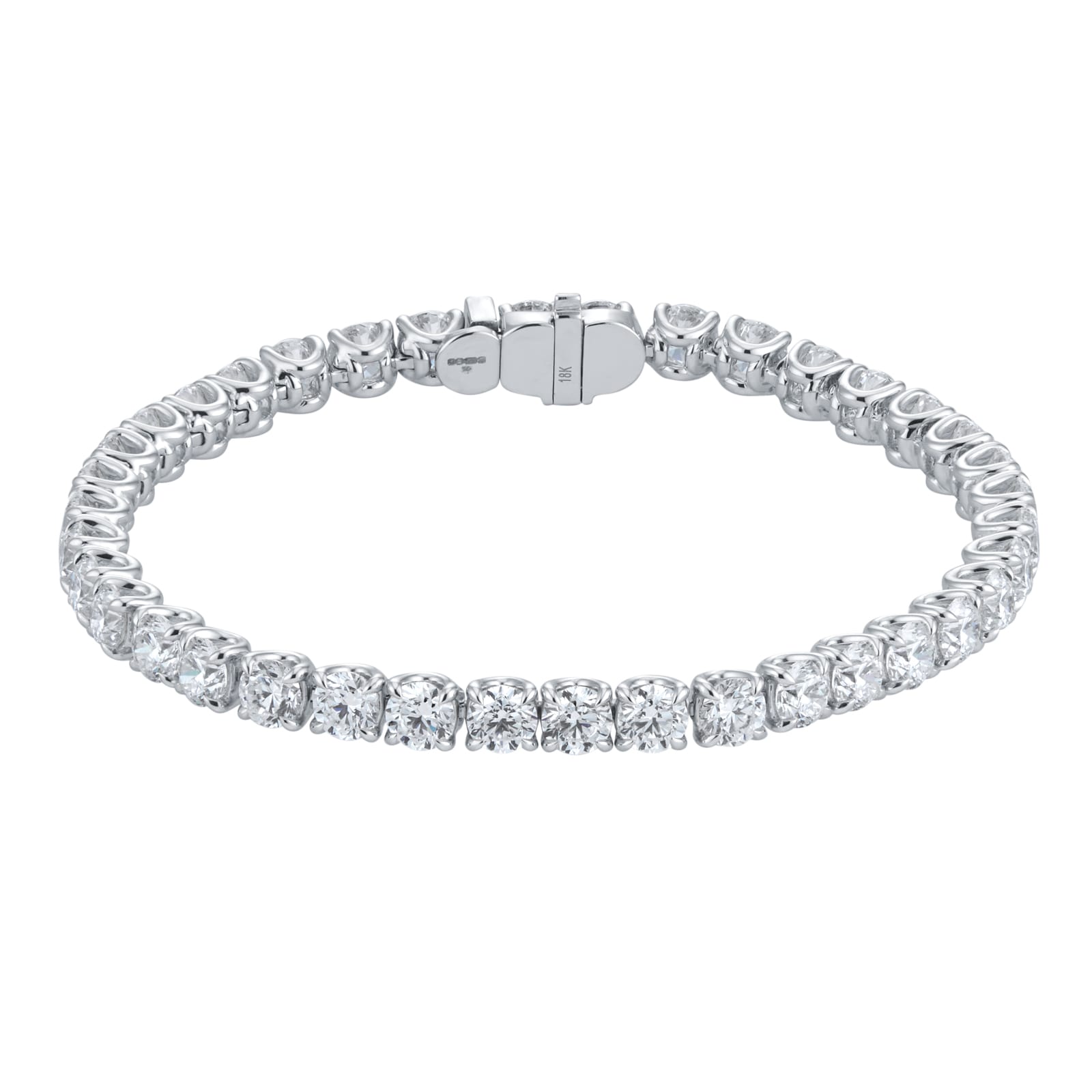 Goldsmiths 18ct White Gold 15.00cttw Brilliant Cut Diamond Line Bracelet