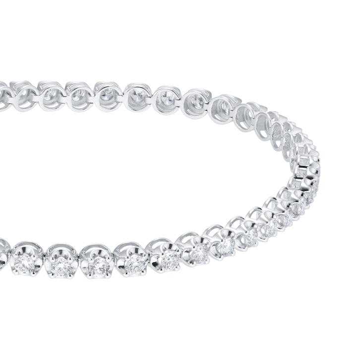 Goldsmiths 18ct White Gold 2.50cttw Brilliant Cut Diamond Line Bracelet